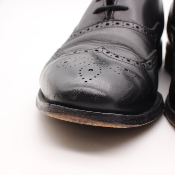 Jack Erwin Black Leather Wingtip Men\'s Size 8.5 Dress Oxfords Dress Shoes